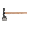 Gipserbeil mit Holzstiel und Federn