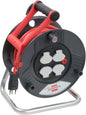 Brennenstuhl Kunststoff Kabelrolle, 4x Steckdose T13, Stecker T12, flexible PVC-Kabel, rot