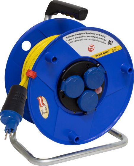 Brennenstuhl BAT ST 290 Kabelrolle, 3x Steckdose T13, Stecker T13, CH Stecksystem IP55